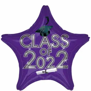 18" Class of 2022 Purple Foil Balloon (5/Pk)