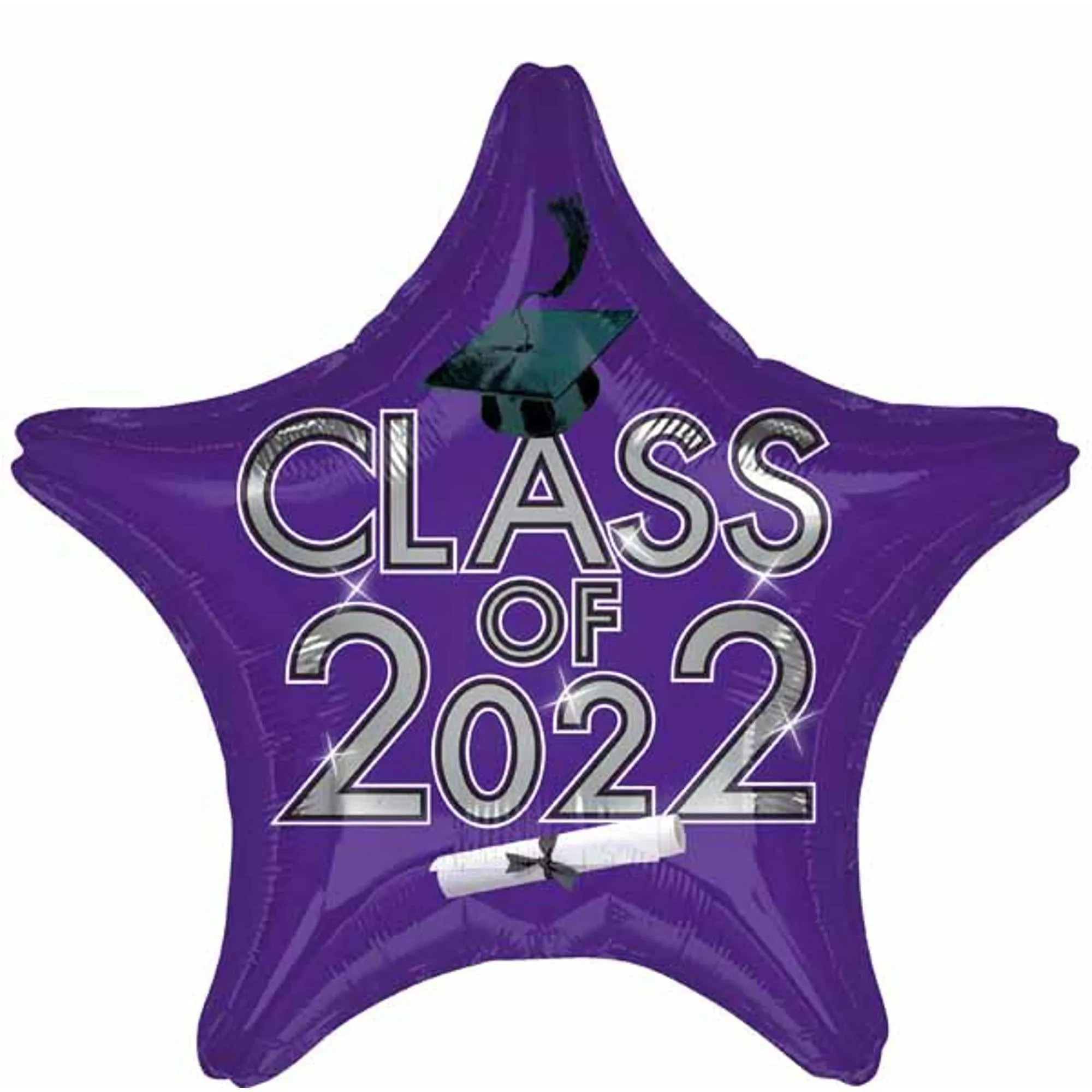 18" Class of 2022 Purple Foil Balloon (5/Pk)