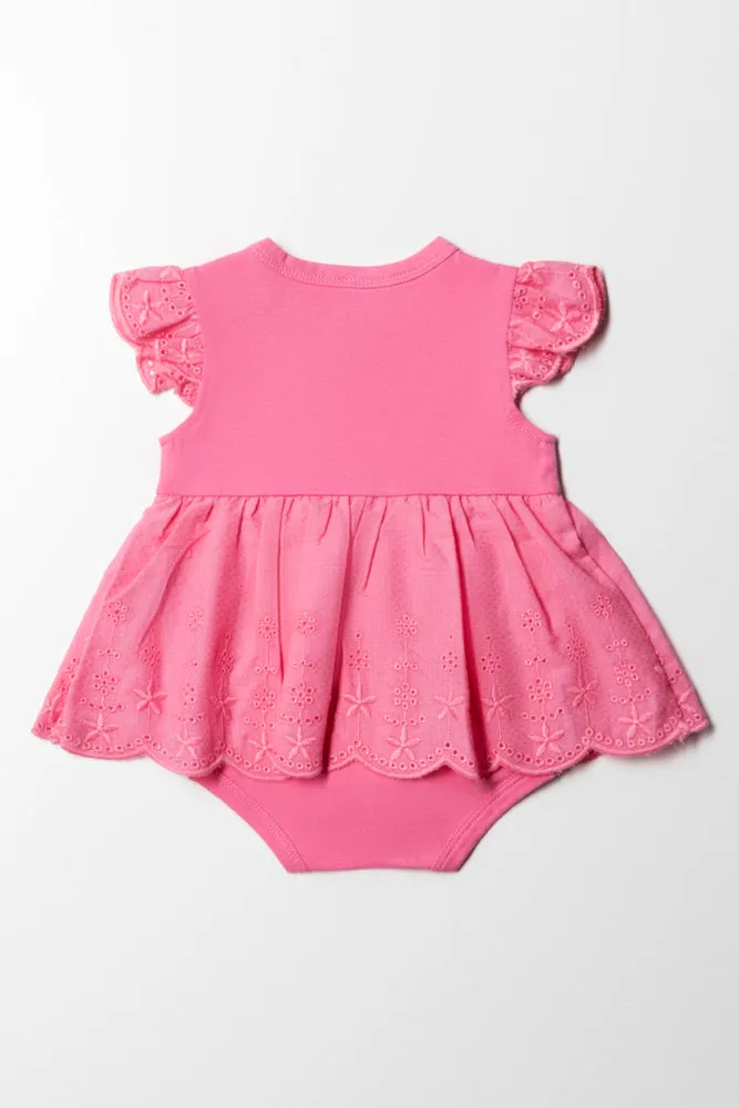 Anglaise Frill Dress Pink