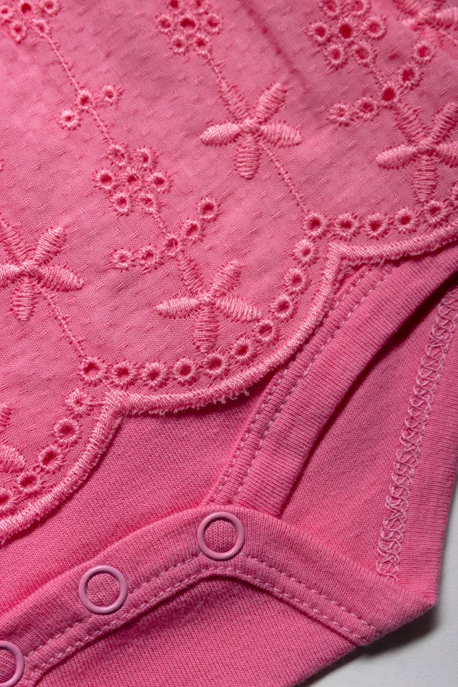 Anglaise Frill Dress Pink