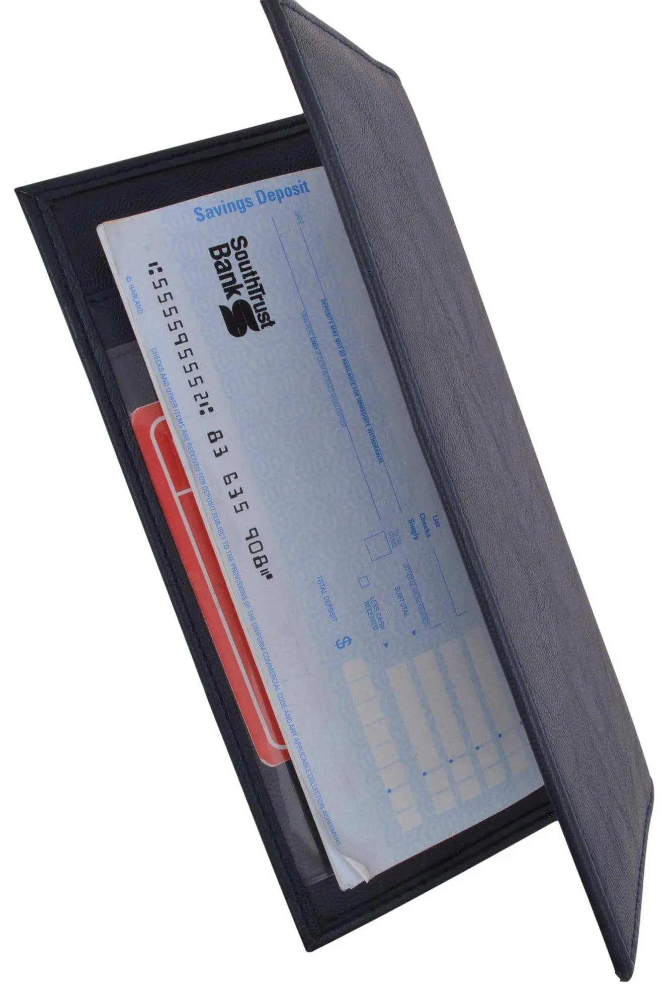 Basic PU Leather Blue Checkbook Covers