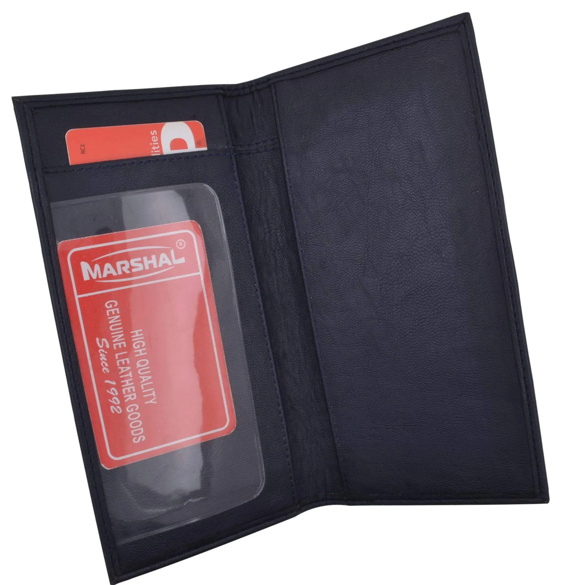 Basic PU Leather Blue Checkbook Covers