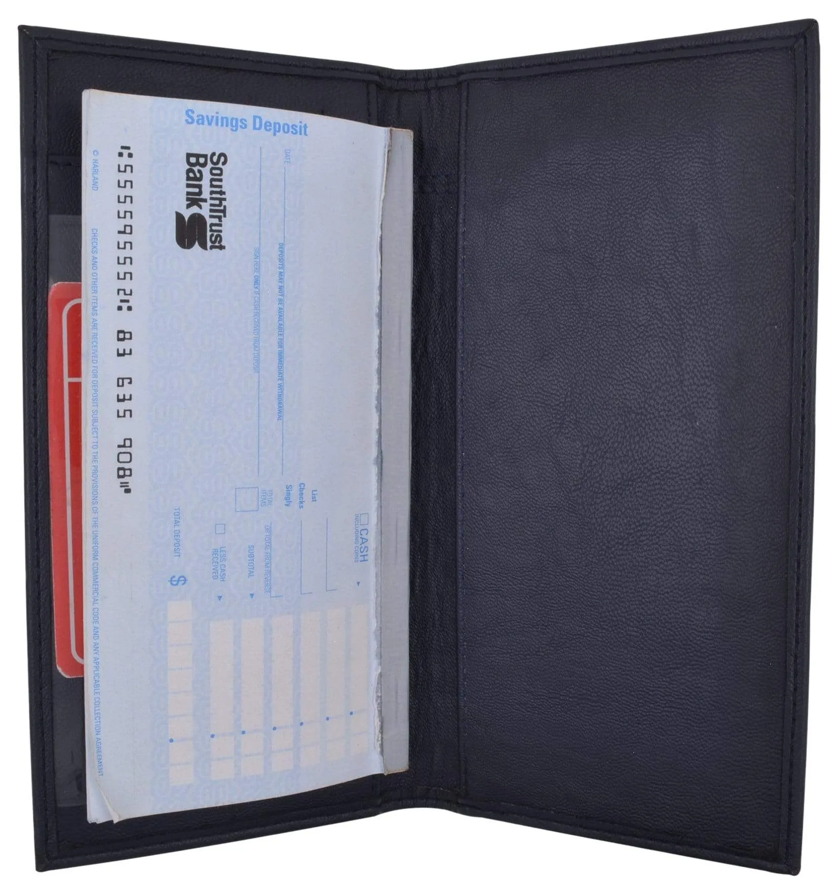 Basic PU Leather Blue Checkbook Covers