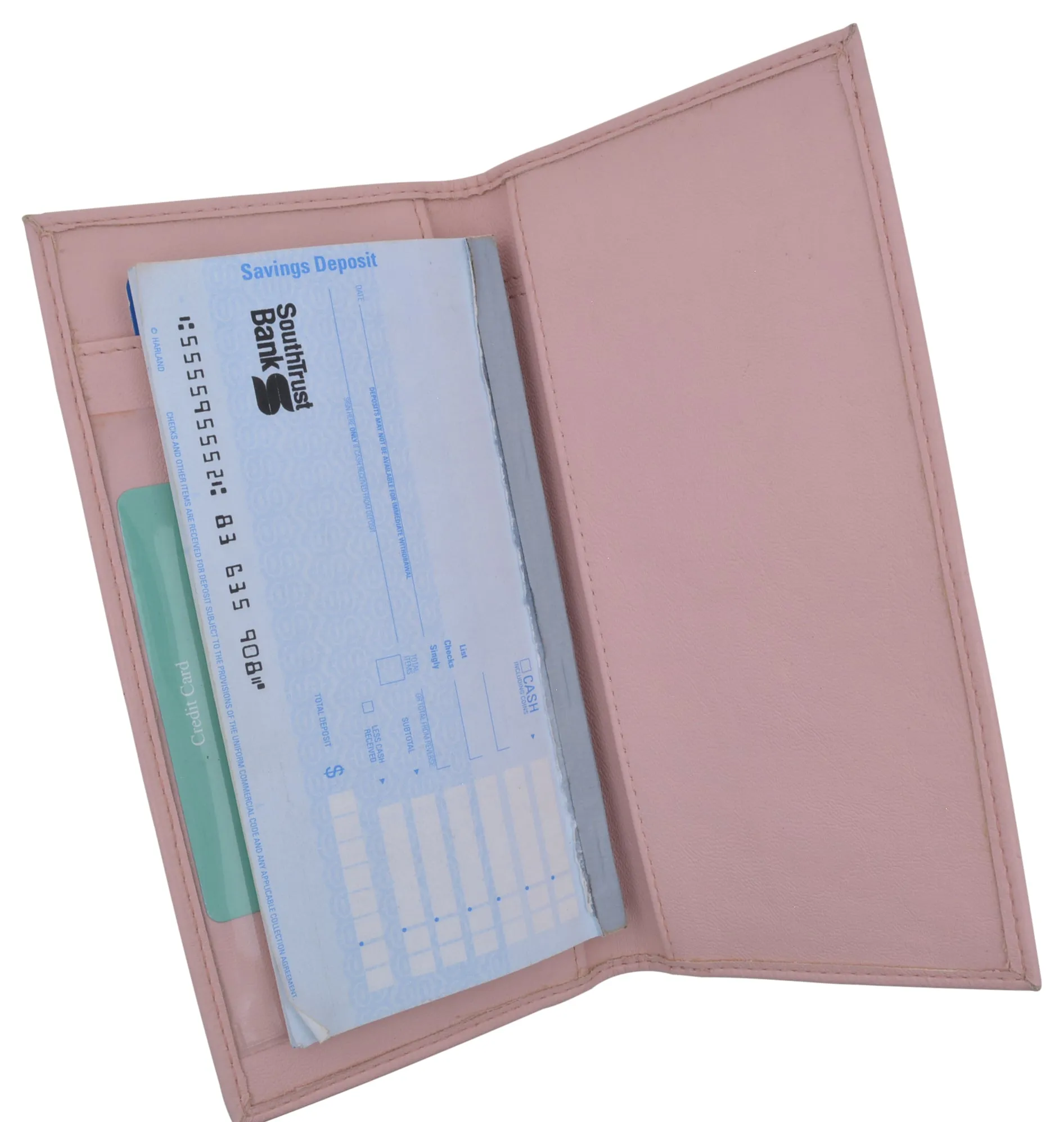 Basic PU Leather Checkbook Covers Light Pink