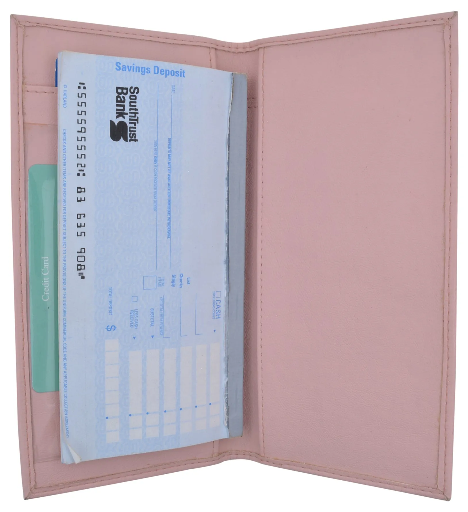 Basic PU Leather Checkbook Covers Light Pink