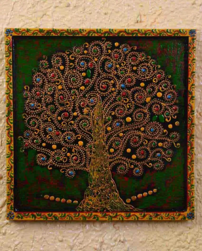 Big Tree Art Hand Painted Square Wall Decorative
