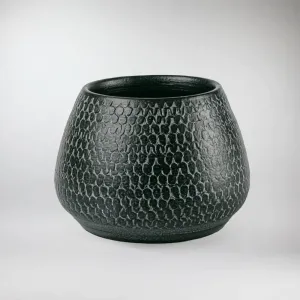 Black Textured Ceramic Pot