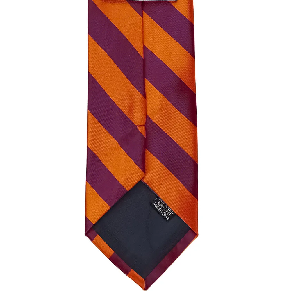 Burnt Orange and Raspberry Striped Tie