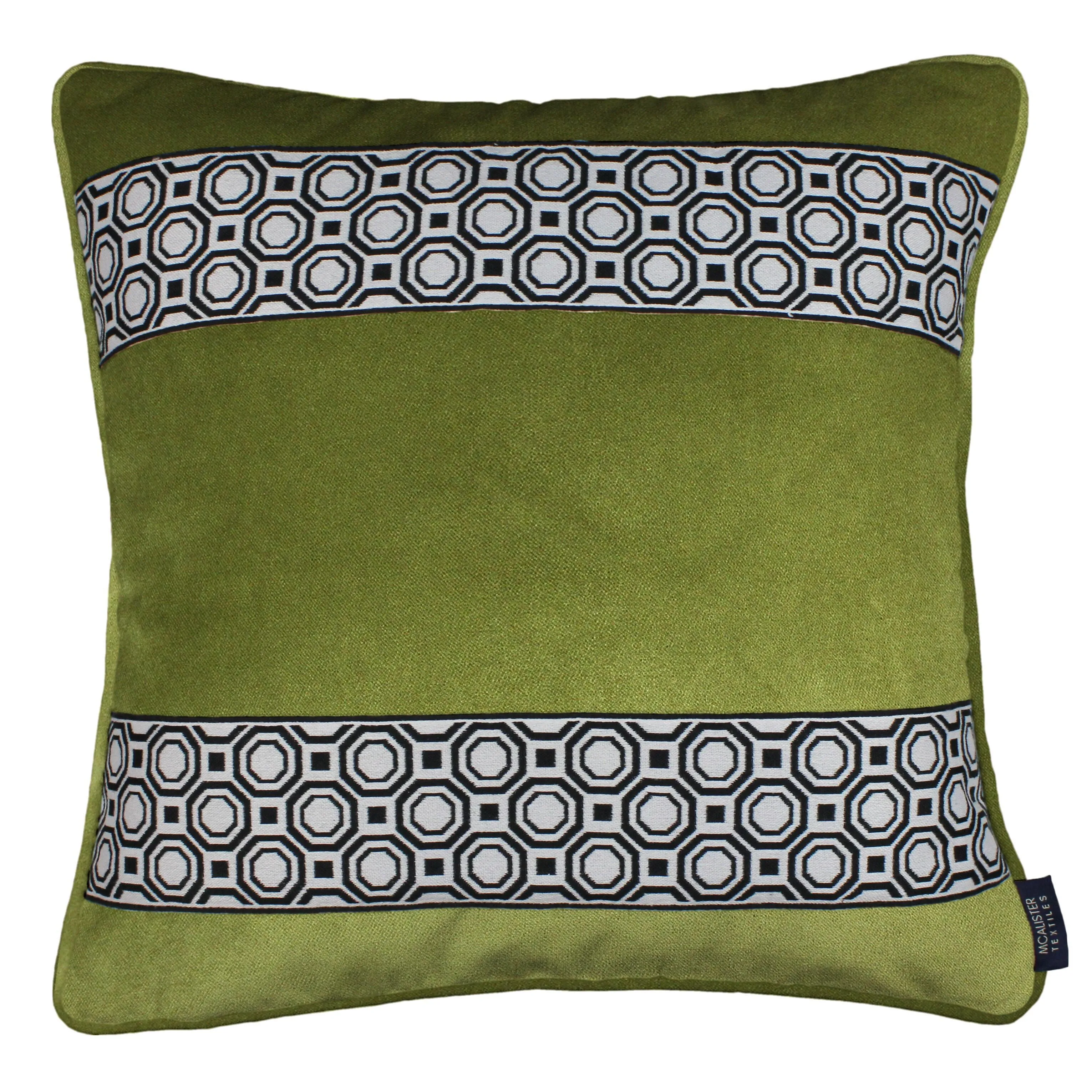 Cancun Striped Lime Green Velvet Cushion