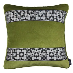 Cancun Striped Lime Green Velvet Cushion