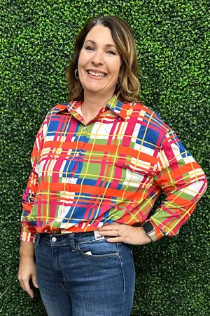 Celeste - Multicolor Plaid Button Down Top