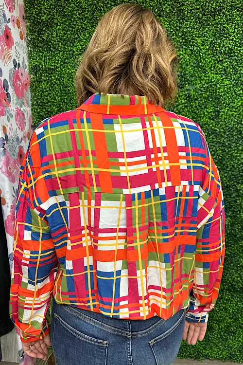 Celeste - Multicolor Plaid Button Down Top