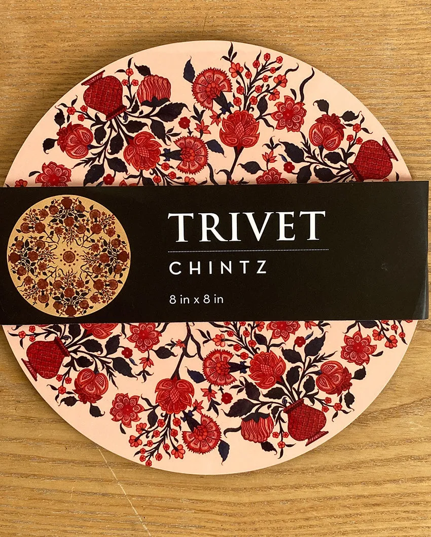 Chintz Beauty Round Floral Art Creations Trivet | 8 Inches
