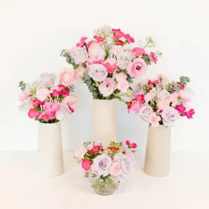 Dreamy Pink Garden Flower Centerpiece