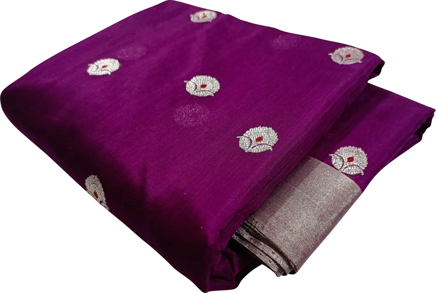 Elegant Purple Chanderi Handloom Pure Silk Saree: A Timeless Classic