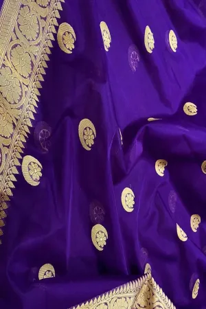 Exquisite Purple Banarasi Handloom Dupatta