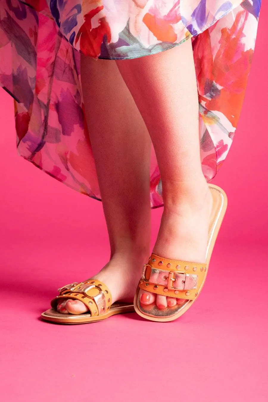 Florence Slide Orange/Gold