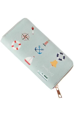 FSB19115 Sky Blue Summer Pattern Funny Clutch Wallet