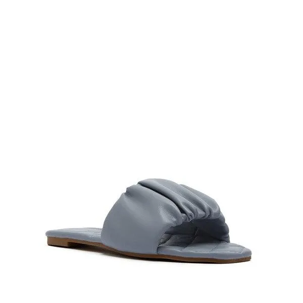 Gathered Upper Quilted Sole Sandals