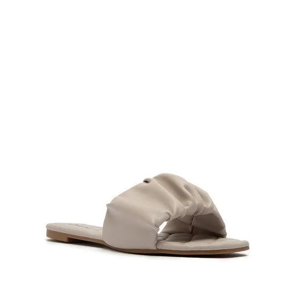 Gathered Upper Quilted Sole Sandals