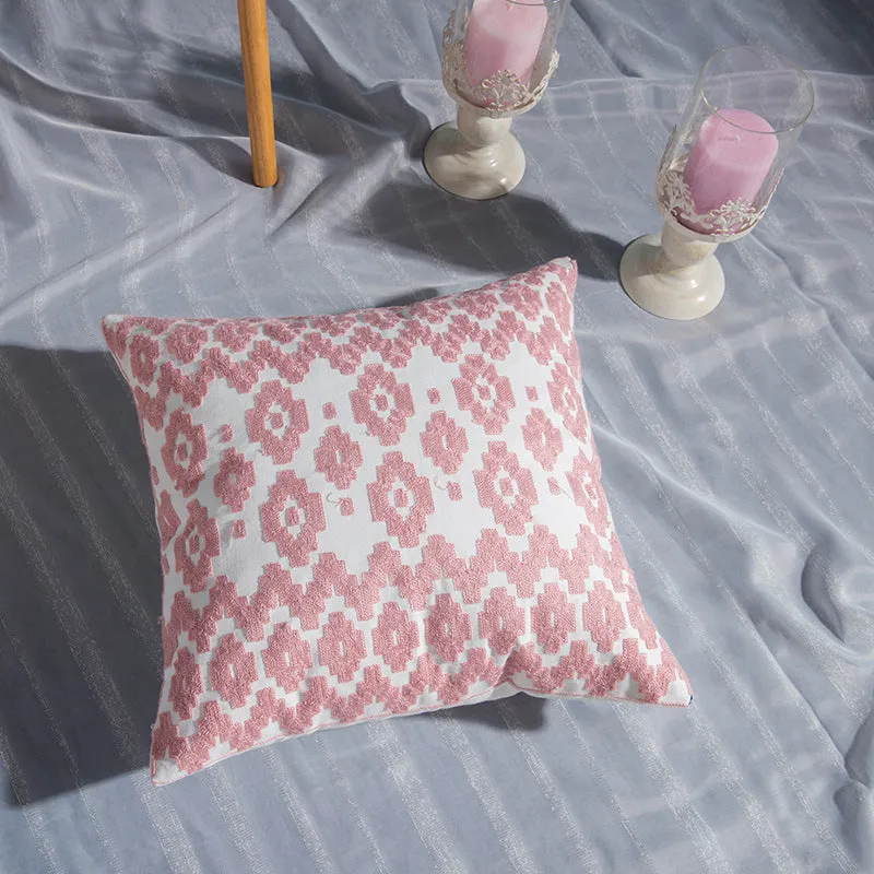Geometric Embroidered Cotton Cover