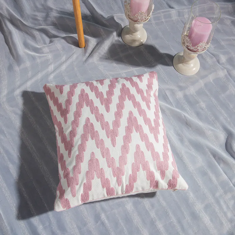 Geometric Embroidered Cotton Cover