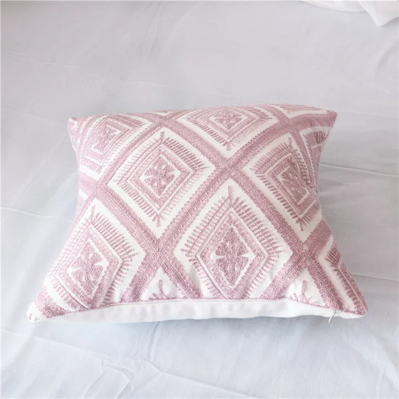 Geometric Embroidered Cotton Cover