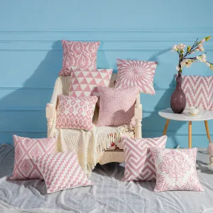 Geometric Embroidered Cotton Cover