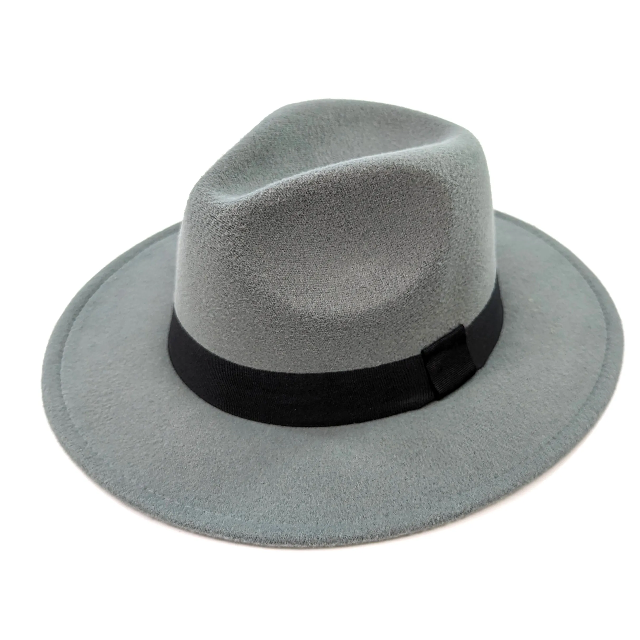 Grey Fedora Hat | Black Band