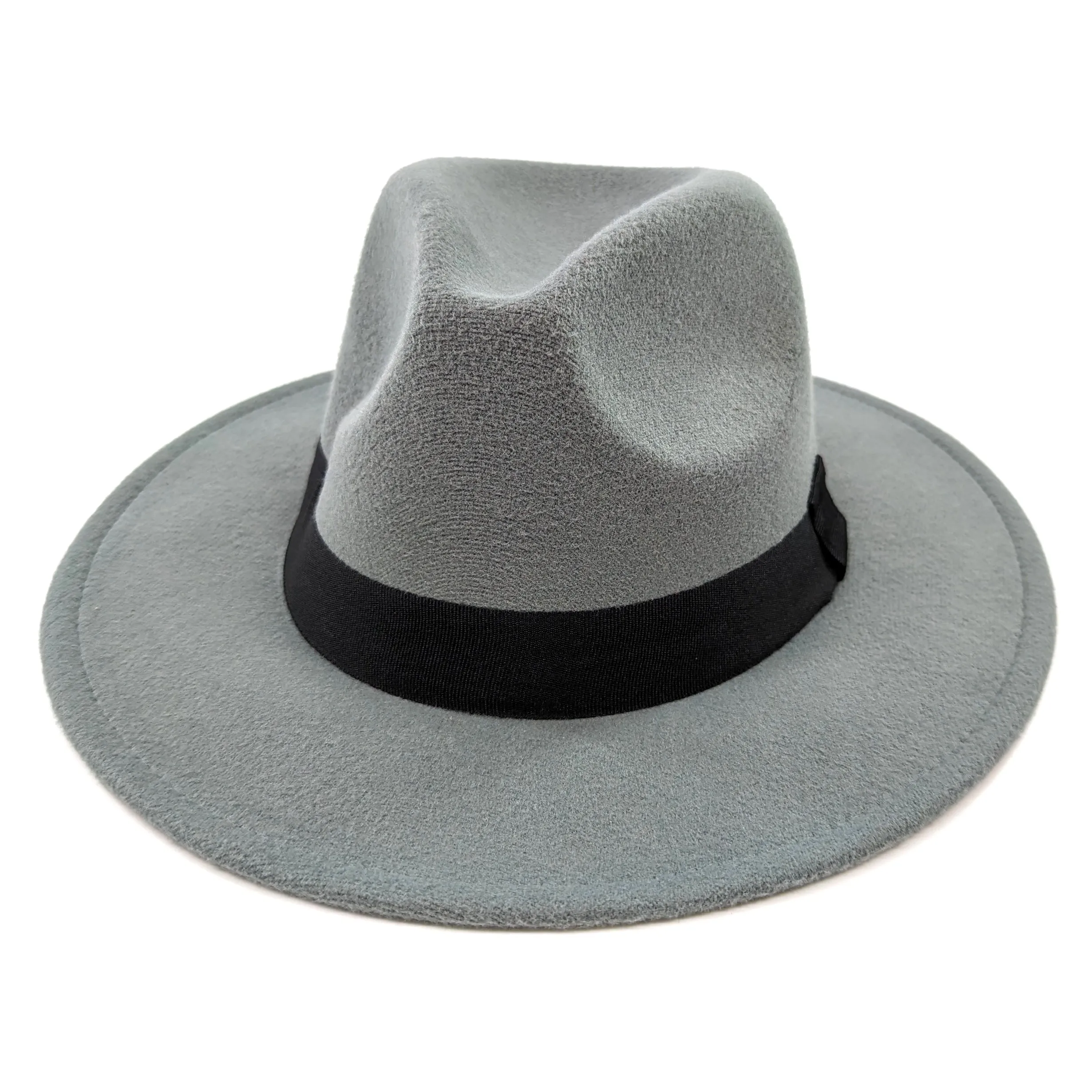 Grey Fedora Hat | Black Band