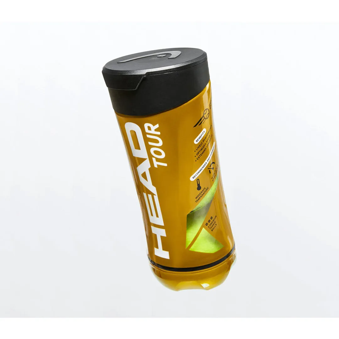 Head Tour 3 Tennis Balls - Cans of 3 balls