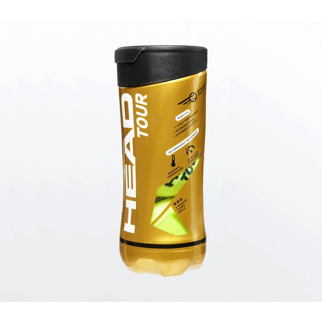 Head Tour 3 Tennis Balls - Cans of 3 balls