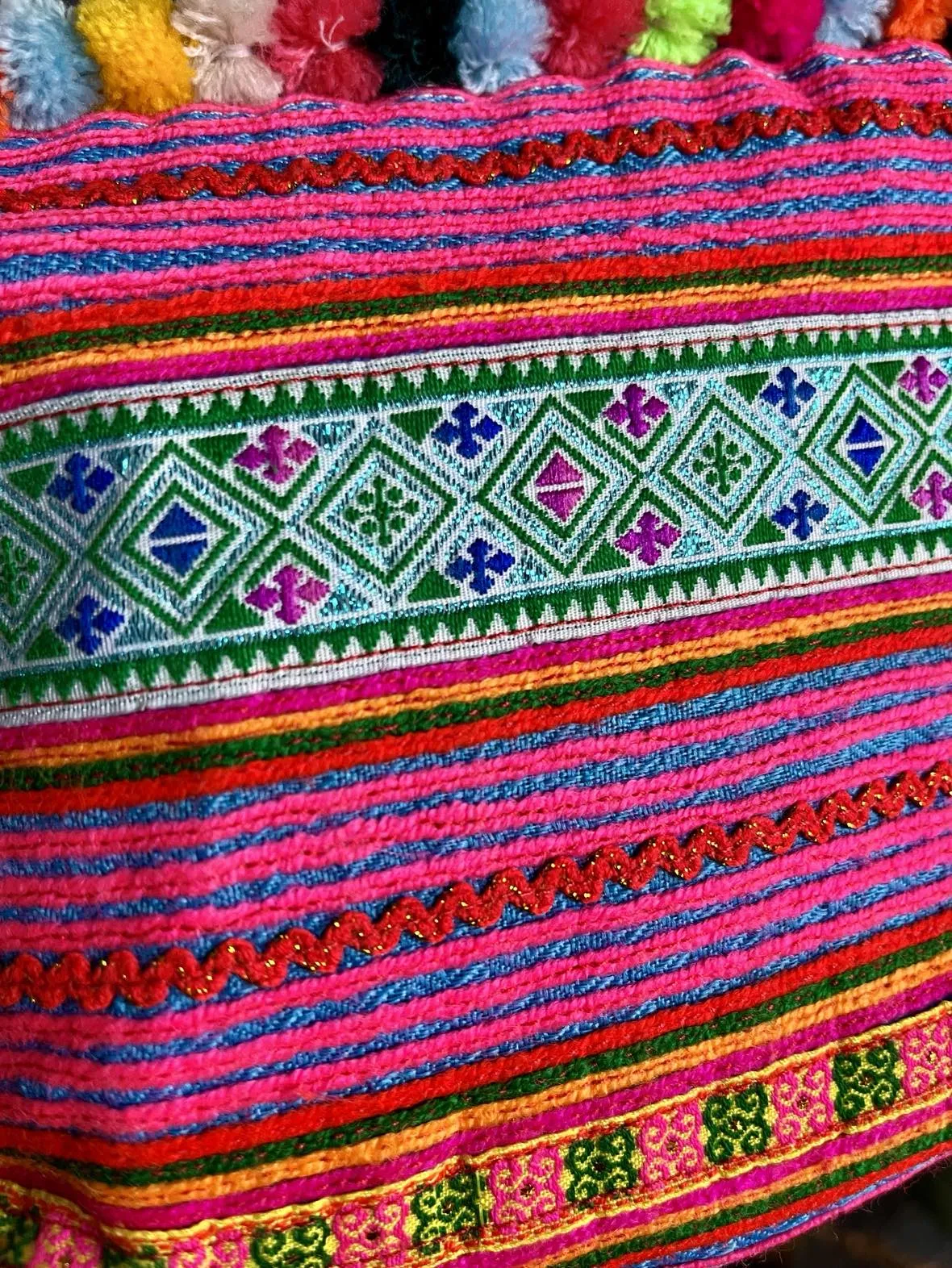 Hmong Pom Pom Handbag