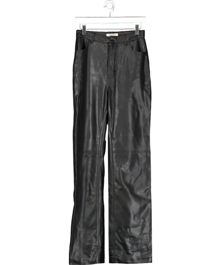 House of CB Black Pu Leather Look Trousers UK S