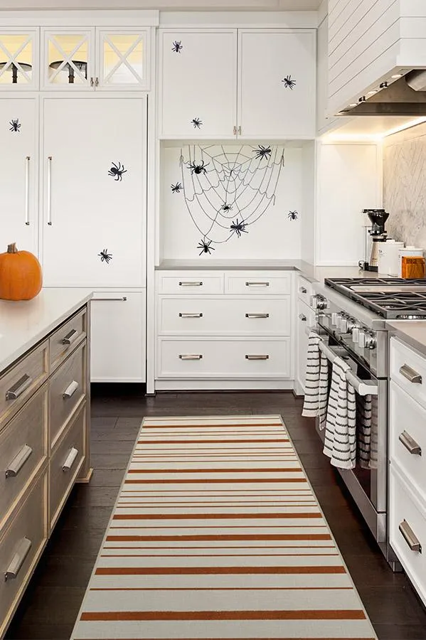 Hudson Stripe Rust Orange Tufted Rug