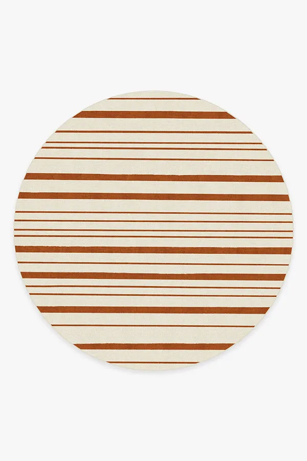 Hudson Stripe Rust Orange Tufted Rug