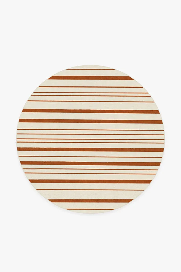 Hudson Stripe Rust Orange Tufted Rug