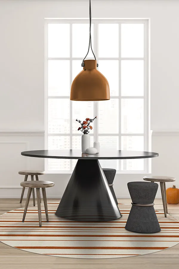 Hudson Stripe Rust Orange Tufted Rug