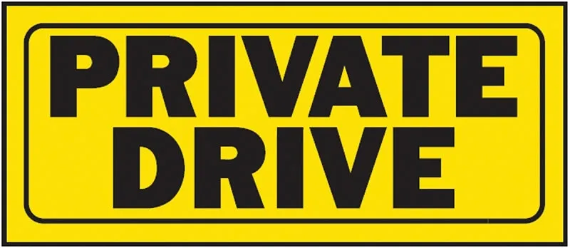 Hy-Ko 23007 Fence Sign, Rectangular, PRIVATE DRIVE, Black Legend, Yellow Background, Plastic :EA: QUANTITY: 5