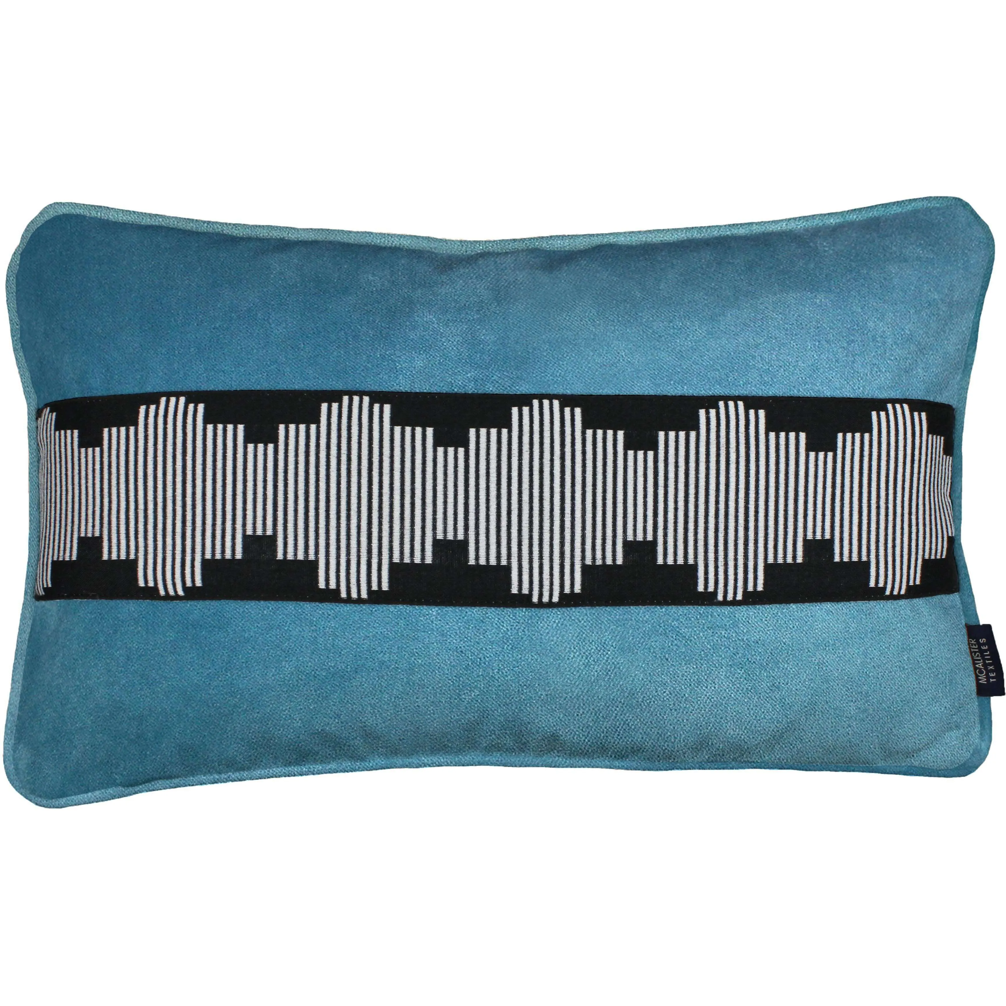 Maya Striped Duck Egg Blue Velvet Pillow