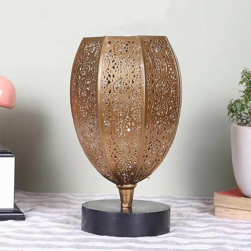 Mehela Etched Table Lamp With Black Base