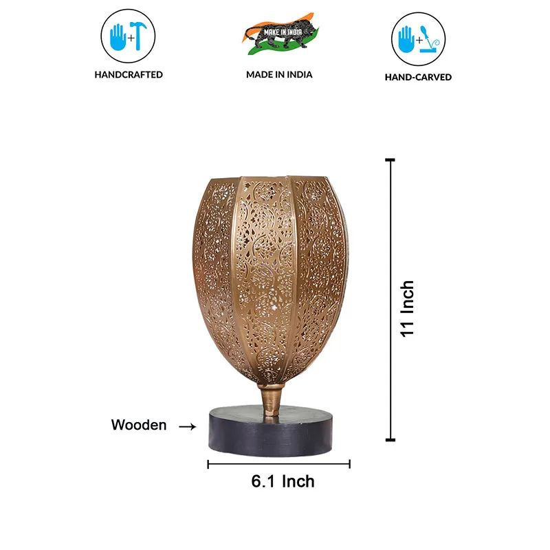 Mehela Etched Table Lamp With Black Base