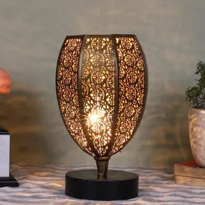 Mehela Etched Table Lamp With Black Base