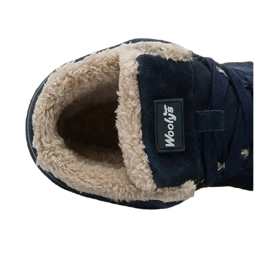 Men's Chic Lace-Up Winter Boots with Plush Fur Lining