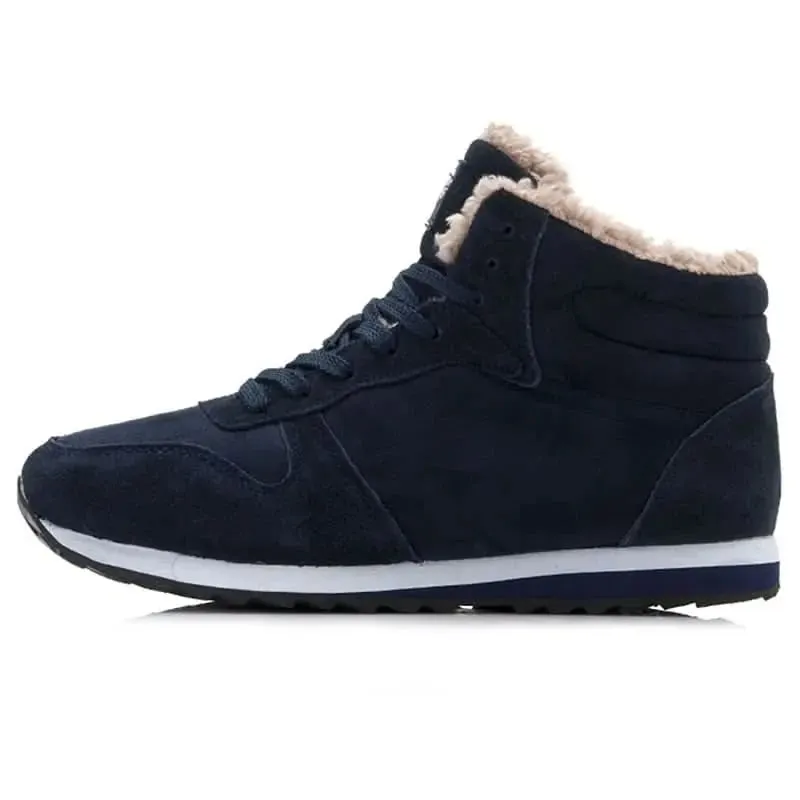 Men's Chic Lace-Up Winter Boots with Plush Fur Lining