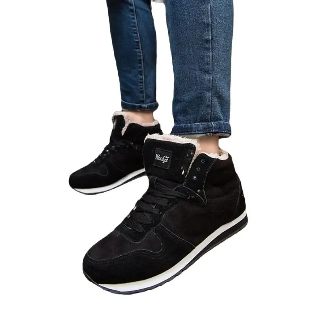 Men's Chic Lace-Up Winter Boots with Plush Fur Lining