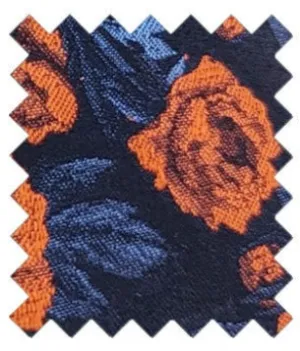 Midnight Orange Rose Silk Wedding Swatch