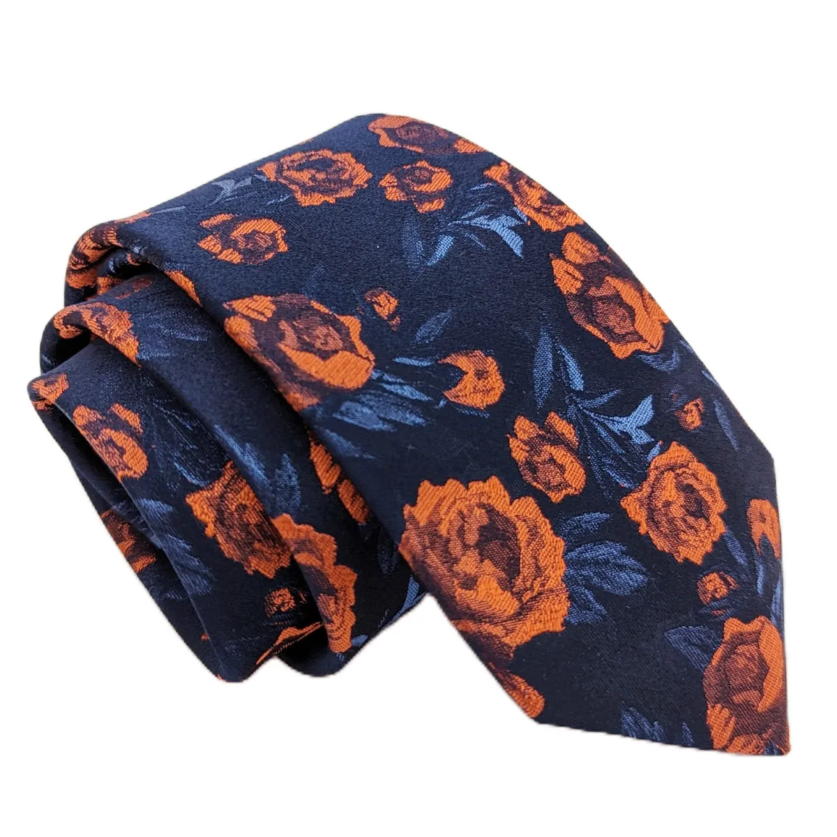 Midnight Orange Rose Silk Wedding Swatch