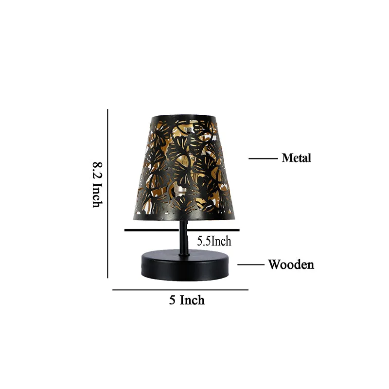 Otravo Flora Etched Table Lamp  - Black