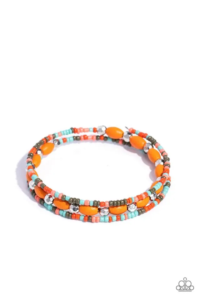 Paparazzi Bracelet ~ For WOOD Measure - Orange